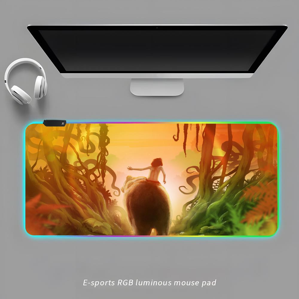 The Jungle Book Mouse Pad RGB Gaming Mouse Pad Desk Mat HD Gamer Large LED Light XXL MousePads