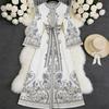 Spot Explosion Bohemian Print Medium and Long Dress European and American Women's Clothing