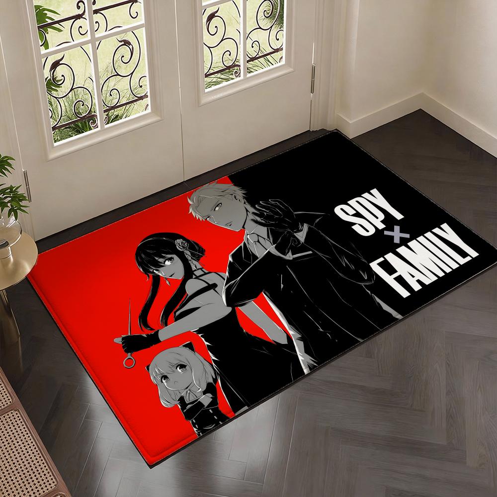 Cute Hot Anime S-Spy X Familys Floor Mat Soft Thickened Flannel Door Mat Non-Slip Living Room Rug Home Decor