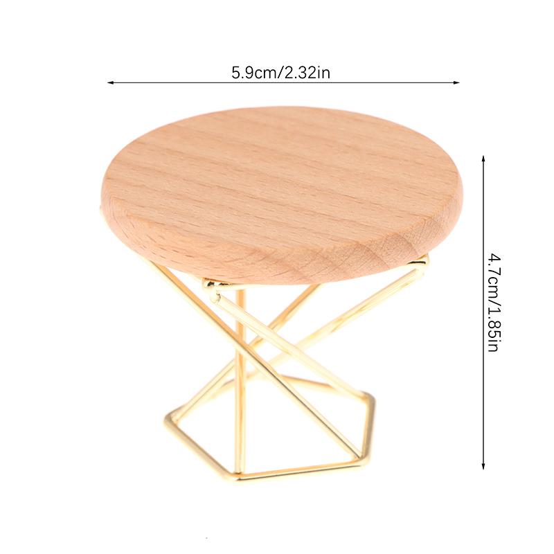 1/12 Dollhouse Simulation Coffee Table Round Tea Table Model Doll Home Miniature Furniture Decor Micro Scene Construction Props