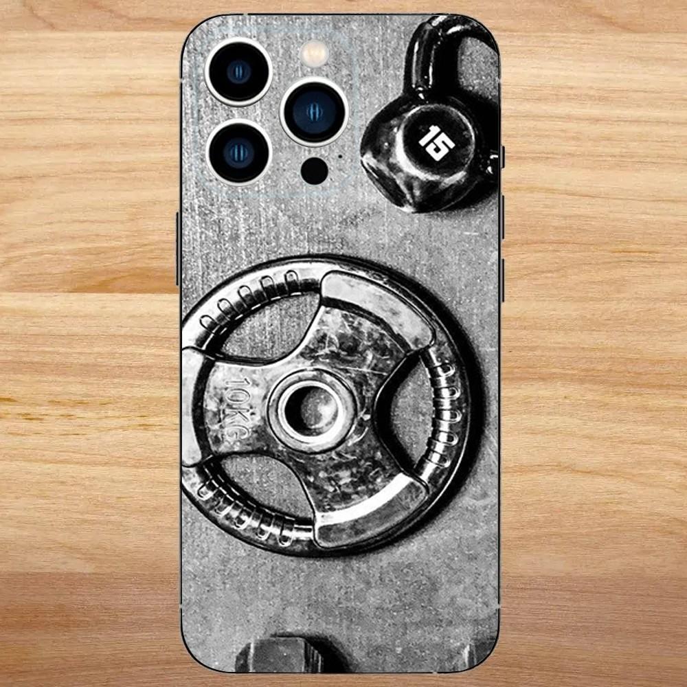 

Gym Fitness Bodybuilding Phone Case For iPhone 16,15,14,13,12,11,Mini,Pro,SE,MAX White Matte Shockproof Cover iPhone13PRO