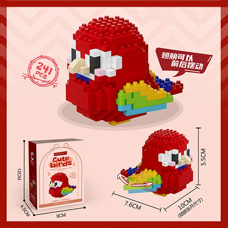 Moe Bird Series Building Blocks Model Cartoon Cute Parrots Sparrows Animal Assembly Bricks Home Decoration Toys Christmas Gifts