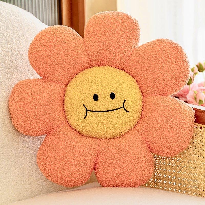 1pcs Sunflower Emoji Pillow Multi-Purpose Home Sofa Office Cushion Living Room Bedroom Decorative Plush Pillow 40x40cm