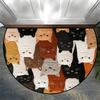 VIKAMA Cute Kitten Animal Print Doormat Pet Theme Non Slip Front Entrance Mat Indoor Family Home Floor Rug