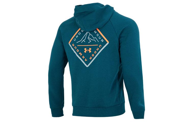 Under Armour Rival Fleece Sweatshirts Men s Green Hooded Moderate Regular 1373181-716 XL