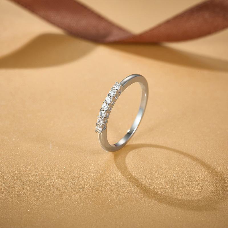 Custom Seven Stars Style Moissanite Ring 925 Sterling Sliver Moissanite Wedding Rings Women Jewelry