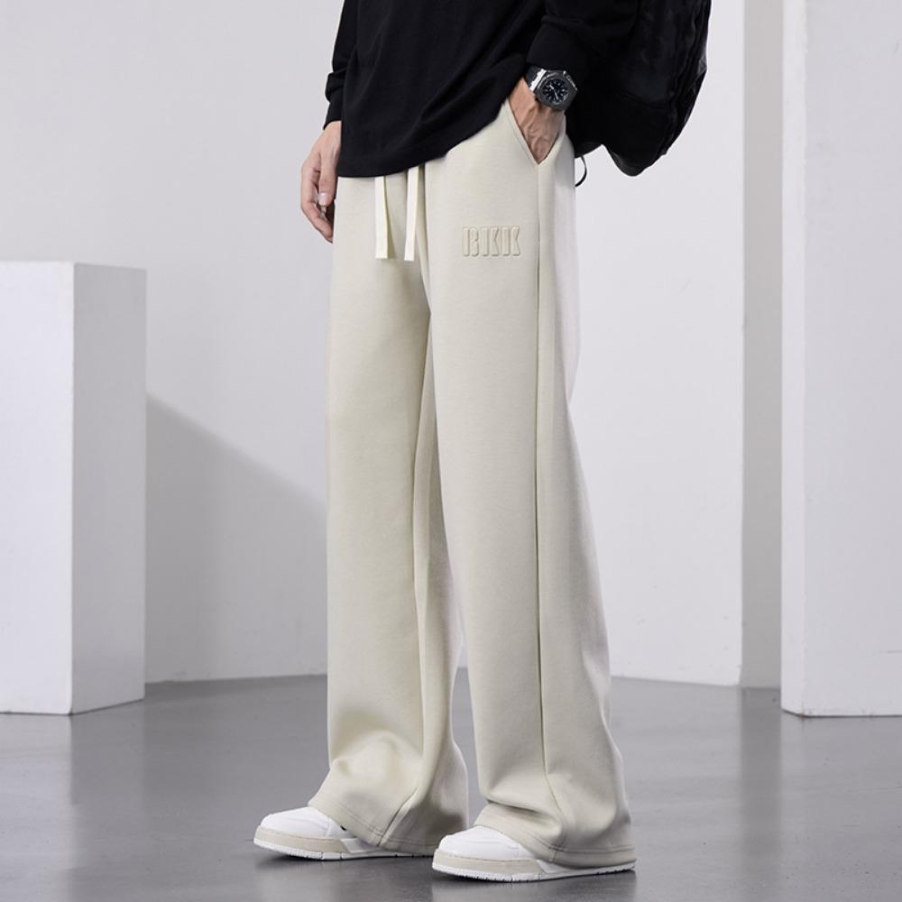 Herren Gerade Jogginghose Weiter Bein Baumwolle Trainingshose Kordelzug Buchstabe Sport Baggy Hose Lässige Lange Hosen Große Größe 8XL