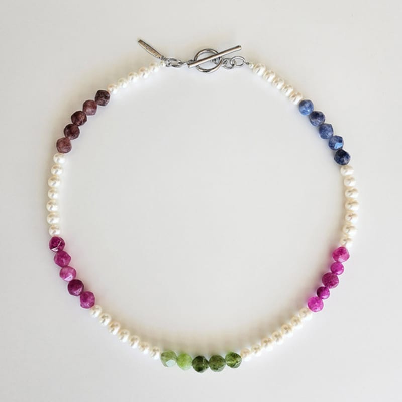 

Eliz by Lizgallery Tourmaline Pearl Necklace white