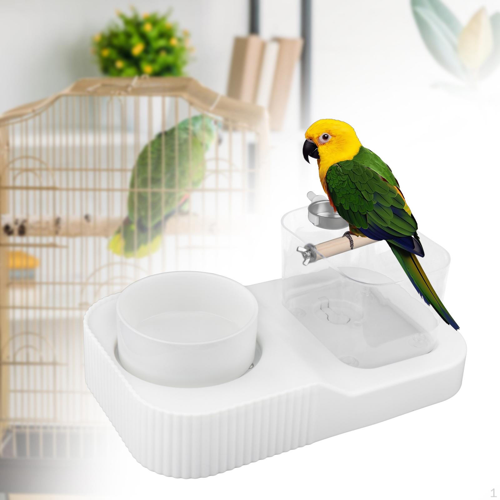 

Bird Toilet Desktop Inside Cage Stylish Versatile Creative with Ceramic Bath Bowl Feeder Cup
