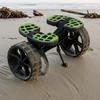 Beach Trailer Cart Foldable Load-Carrying Beach Cart Sand Wagon Mesh Storage Outdoor Carrier Umbrella Rack