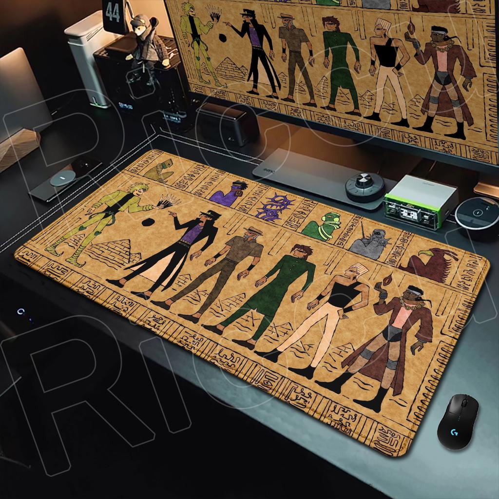 Anime Jojo Bizarre Adventure Mouse Pad Gamer Rubber Non-slip Base Deskmat Kujo Jotaro Cabinet Keyboard Gaming Office Accessories