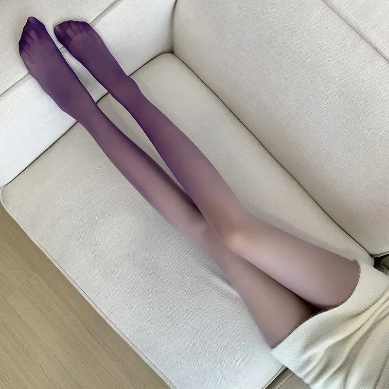JK Girls Summer Thin Fashion Gradient Color Pantyhose Tight Female Candy Color TIghts Cute Panty-hose Lolita Stockings Womens