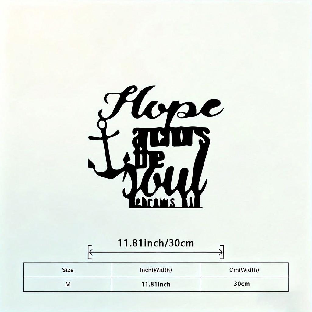 Iron Wall Art Hope and Dreams Gold Ribbon Decor for Living Room Garden Gift