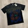 Meichao Vale New Retro Character Print Summer High Street Men and Women Loose Casual Wash Old Short Sleeve T-shirt