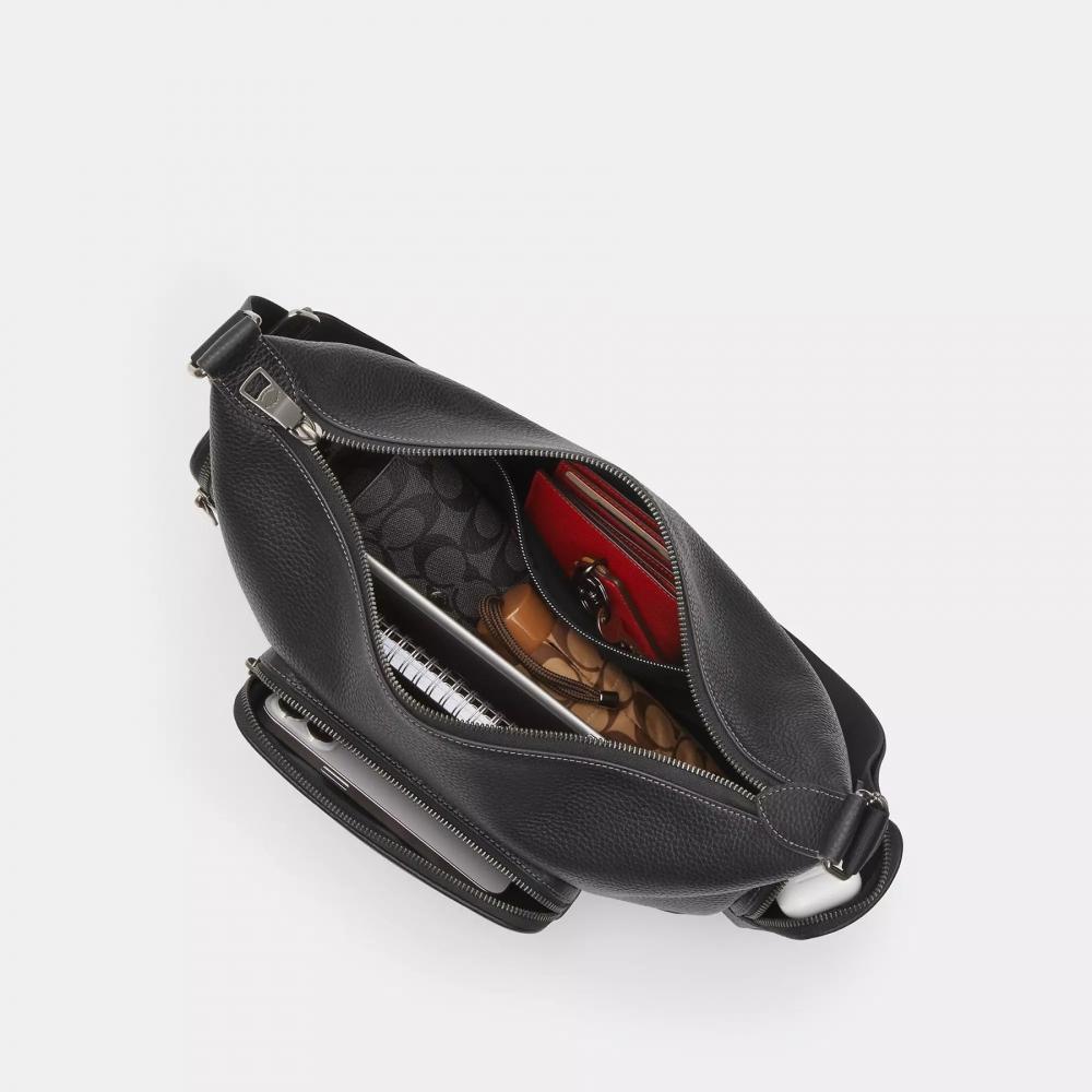 Coach Finn Crossbody Bag With Pockets Gunmetal Black