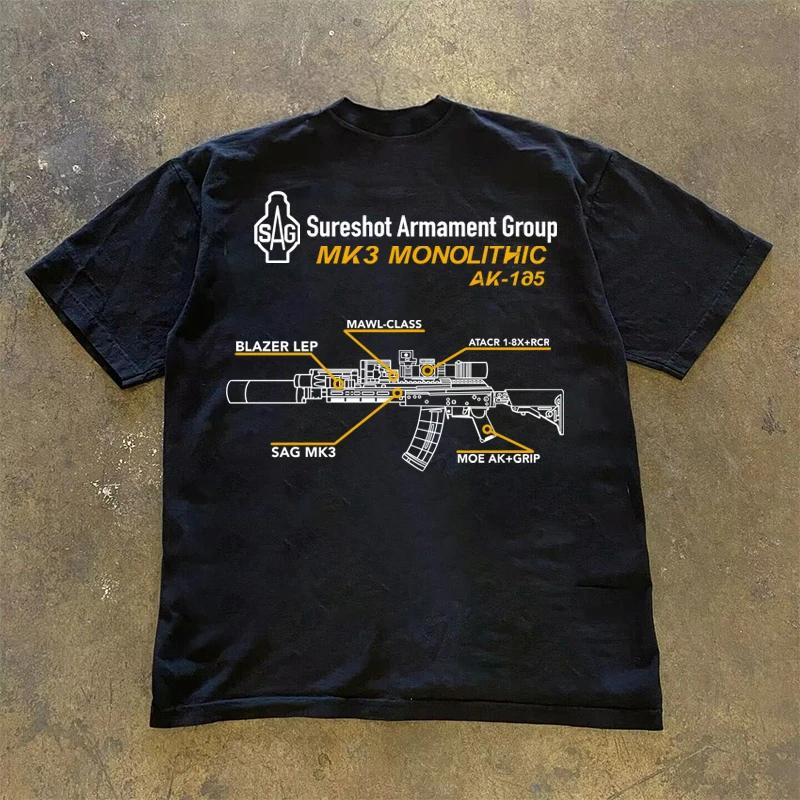 MK3 Chassis System Monolithic AK105 Rifle TShirt 100 Cotton ONeck Short Sleeve Summer Casual Unisexs Tshirt Streetwear