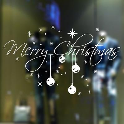 Frohe Weihnachten Glocke Wandaufkleber Home Dekoration Wandtattoos für Glasfenster Aufkleber Weihnachten Home Decor Shop Showcase Art Design