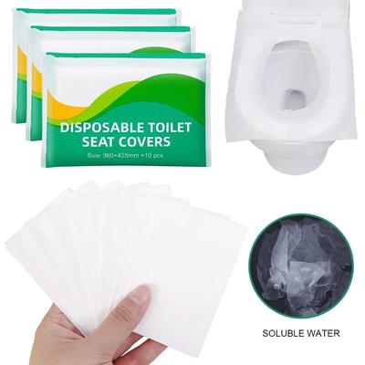 50PCS Capa de assento de vaso sanitário descartável Portátil Viagem Camping Hotel Assento de vaso sanitário Almofadas Solúvel em Água Banheiro Tapete Higiênico Papel