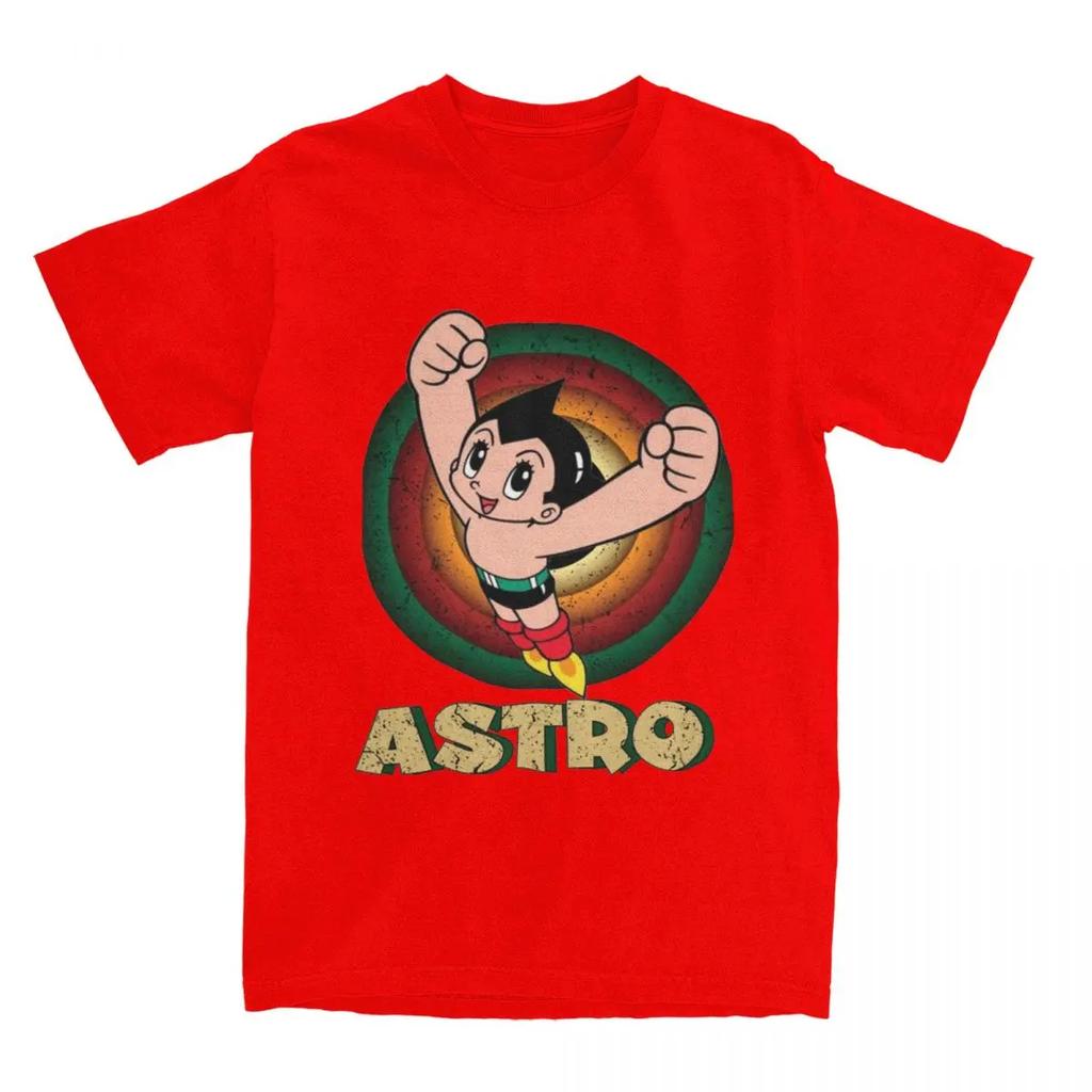 Astro Boy Vintage Anime Astroboy T-Shirts Men Novelty 100% Cotton Tees Crewneck Short Sleeve T Shirt Plus Size Clothing