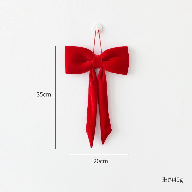 Velvet Large Bow Christmas Tree Decoration Pendant Enlarged Christmas Bows Hanging Ornaments Diy Wedding Decor Home Party Decor
