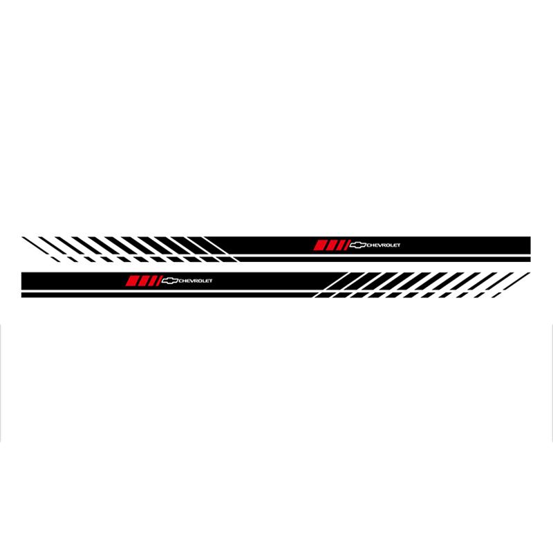 

2Pcs Car Side Skirt Stripes Sticker Body Decoration For Chevrolet Cruze Malibu Sail Spark Captiva Equinox Trax Impala Aveo Sonic for Chevrolet чёрный