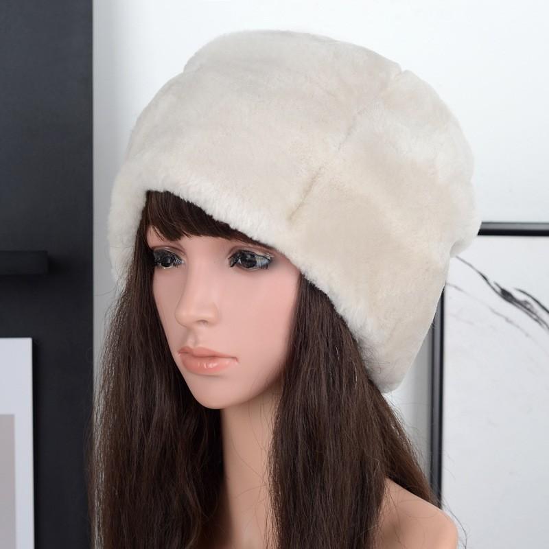 Favorable Price Premium Real Sheepskin Shearling Beret, Handmade Luxury Fur Hat for Women, Winter Warm Genuine Leather Beret