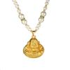 Gold Maitreya Buddha Necklace: Stylish Sand Gold Pendant Sweater Chain – Luxury Fashion Accessory for Women