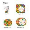 Building Block Children's Outdoor Birthday Decoration Tableware Paper Cup Plate Napkin Cake Topper Blowout Gift Bag Party Favors