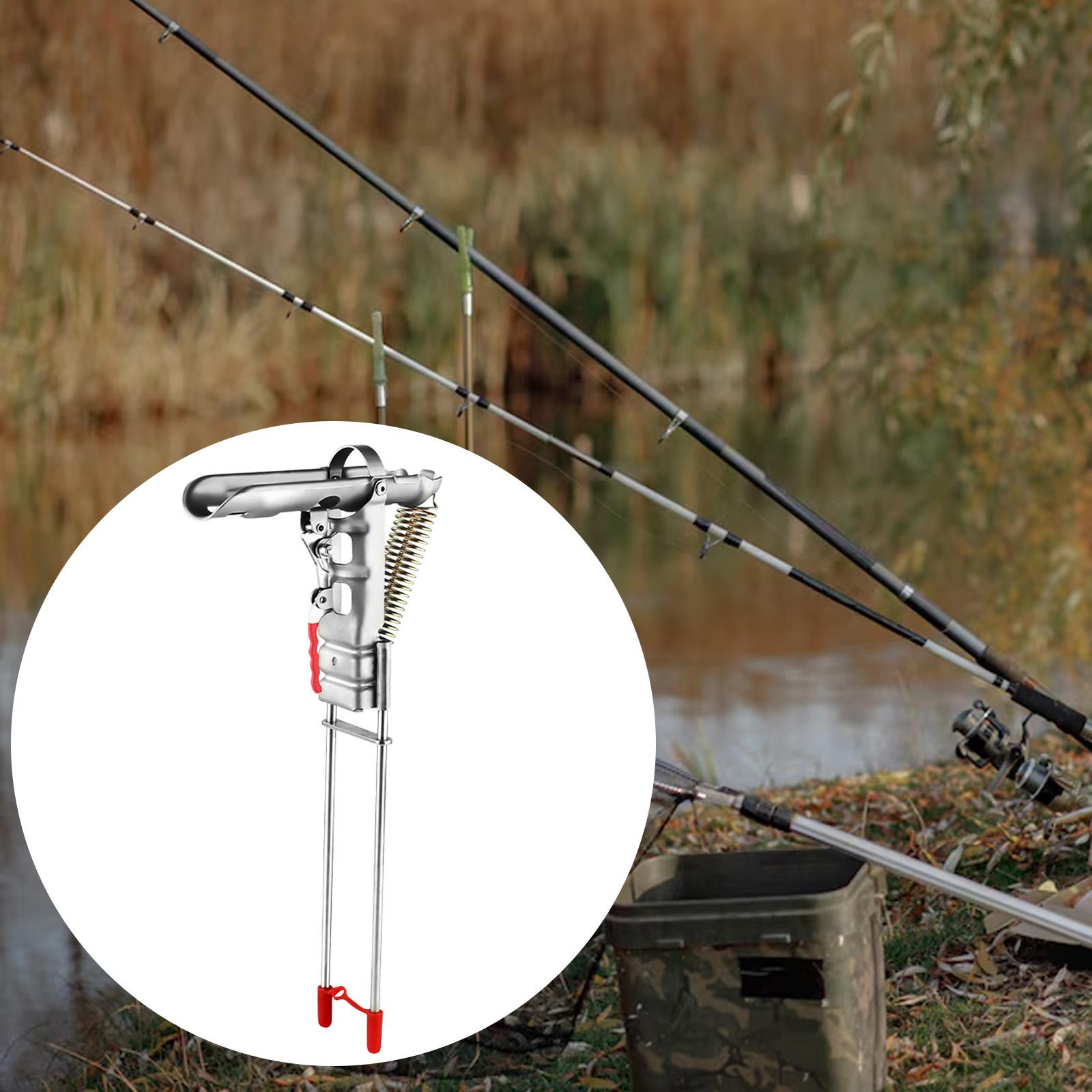 Double Spring Fishing Pole Holder Fish Pole Bracket Convenient Use Foldable Rod