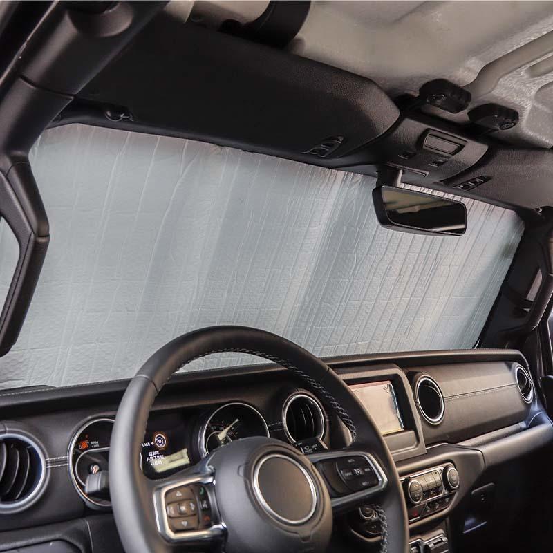 Car Front Windshield Sunshade Window Shade Foldable Sun Visor Cover Fit For Jeep Wrangler JL For JT Gladiator 2018 Up Car Interior Accessories,1 Pc
