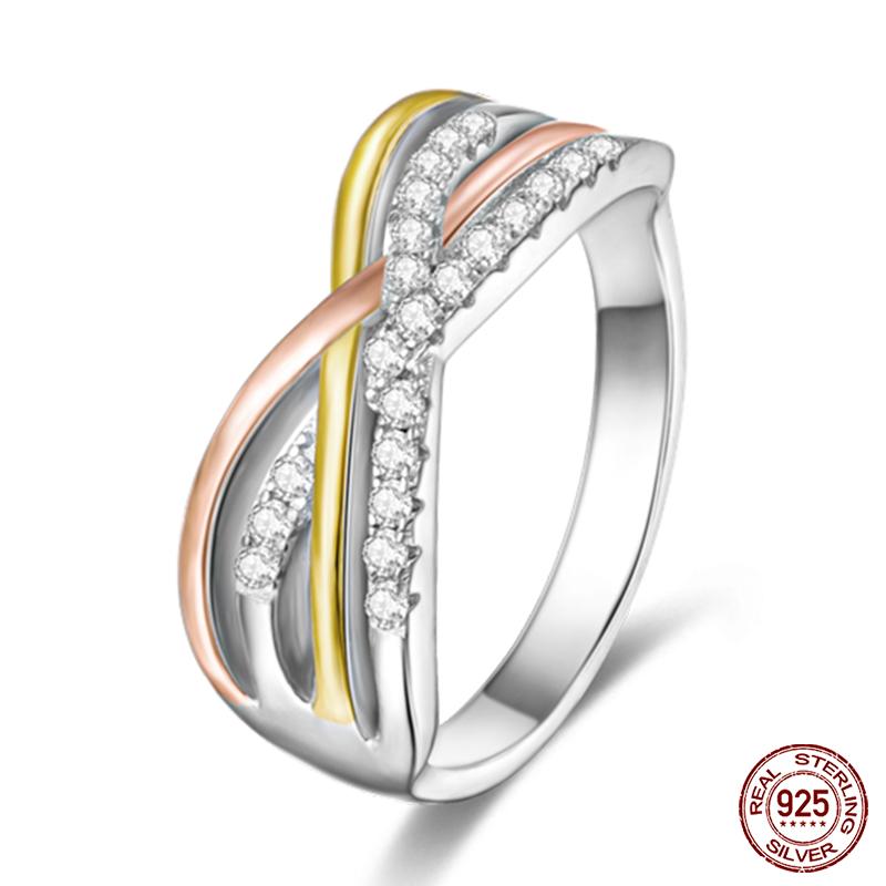 Real 925 Silver Plate Colorful Dragonfly Butterfly Cubic Zircon Rings For Women Wedding Engagement Birthday Jewelry Gift