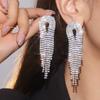 Popular, High-end Luxury Shiny Diamond Long Fringed Earrings for Women, Exquisite Versatile Stud Earrings and Ear Jewelry