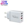 EU US Plug PD QC3.0 4 Port Charger 20W Charger Type C USB C Fast Charger Type-C Fast Charging Adapter for Apple IPhone Android