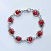 Creative Personality Geometry Ellipse Simulation Ladybug Bracelets for Women Fashion Cute Insect Animals Jewelry Accessory Gift