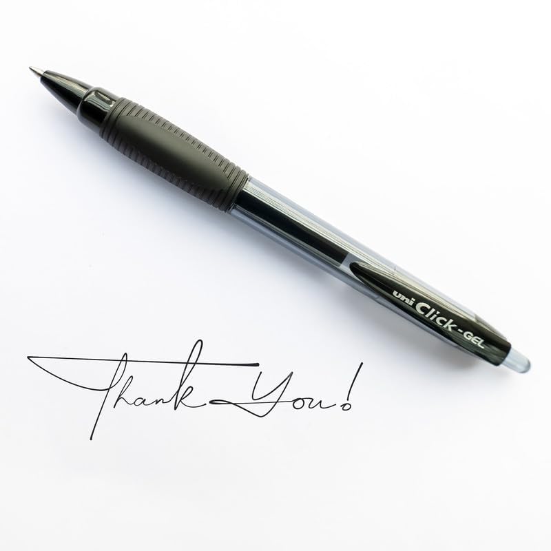 Uni-ball Click Gel XSGR7 0.7mm Retractable Gel Pen Black Ink Pack of 1 x 12pens for Smooth Writing