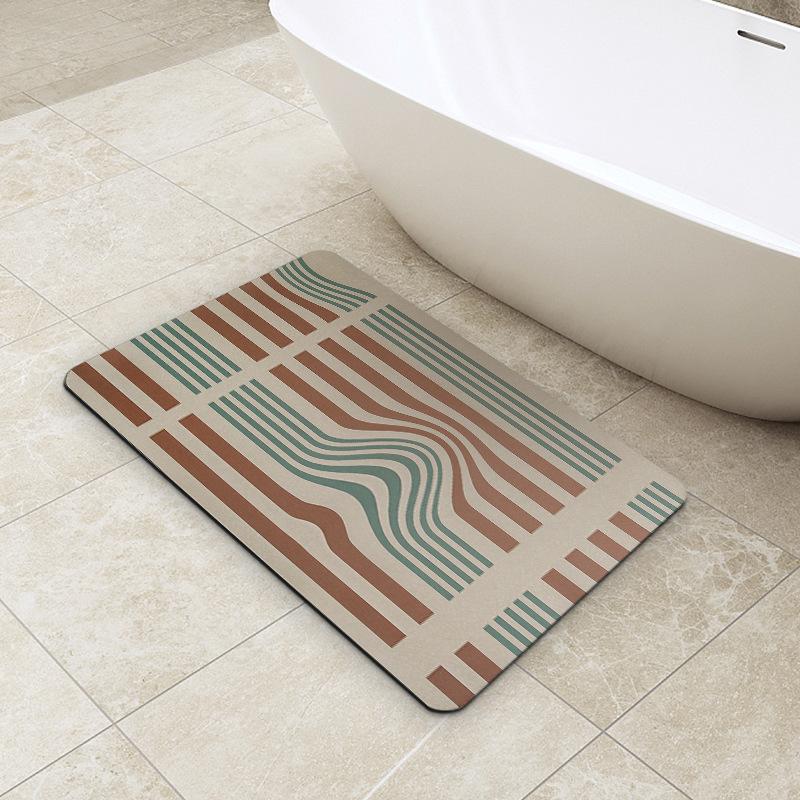 Light Luxury Ins Wind Diatom Mud Floor Mat Bathroom Bathroom Anti Slip Absorbent Foot Mat Shower Room Door Foot Mat