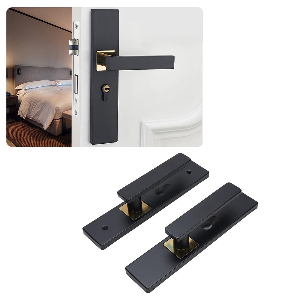 Keyed Entry Door Lever Set Interior Exterior Indoor Bathroom Bedroom Lock Silent Aluminum Alloy