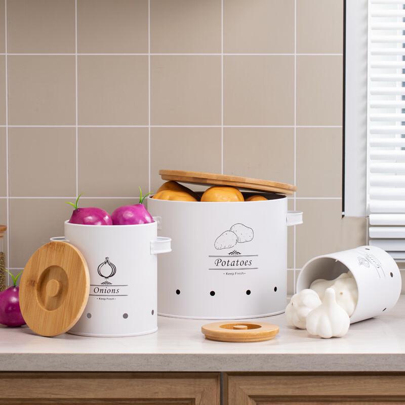 Carbon Steel Kitchen Storage Canister Set with Bamboo Lids