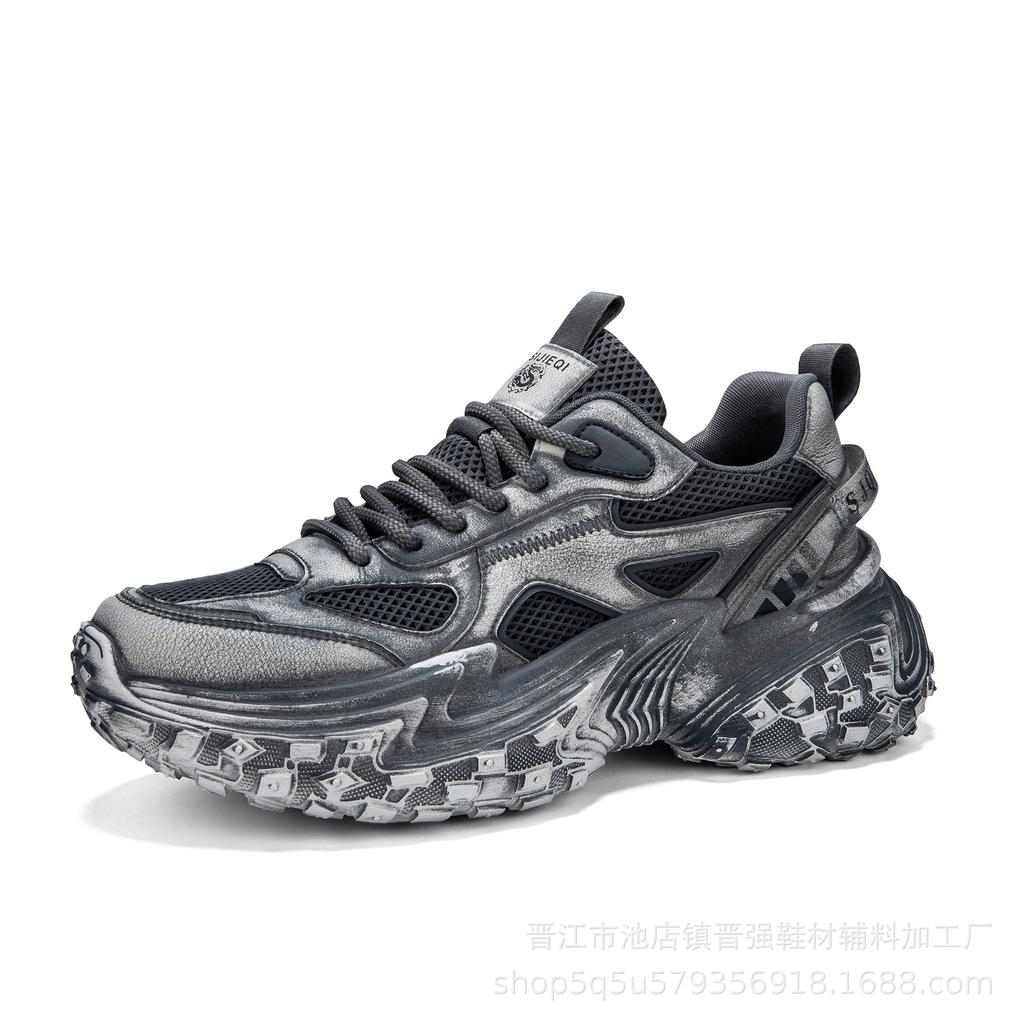 New Thick-soled Heightening Casual Shoes Fashionable Versatile Soft-soled Dad Retro Dirty Comfortable Men's Trendy Shoes