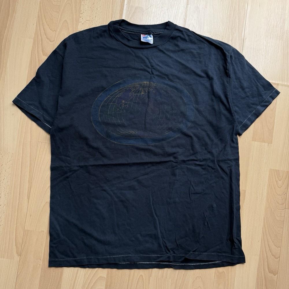 

Vintage 90s Faded Globe Obscure Single Stitch Graphic Black TShirt XLarge Unisex T-Shirt M