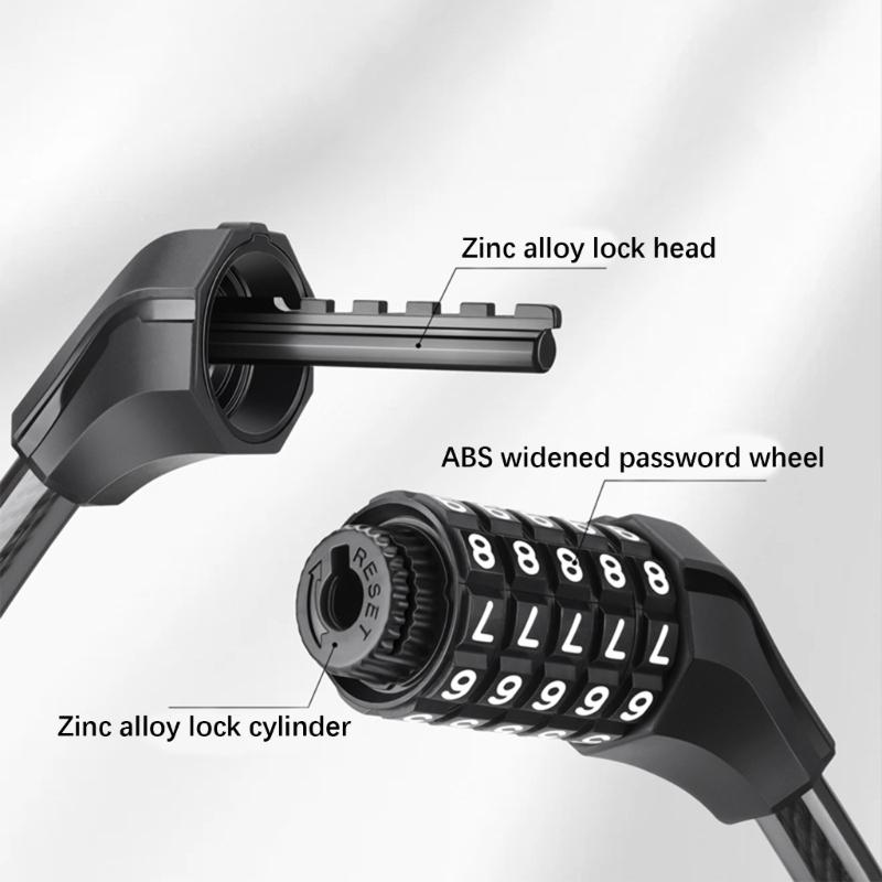 Antitheft Bicycles Combination Lock Security Padlocks Light Weight Double Head Password Lock for Outdoor Cycling