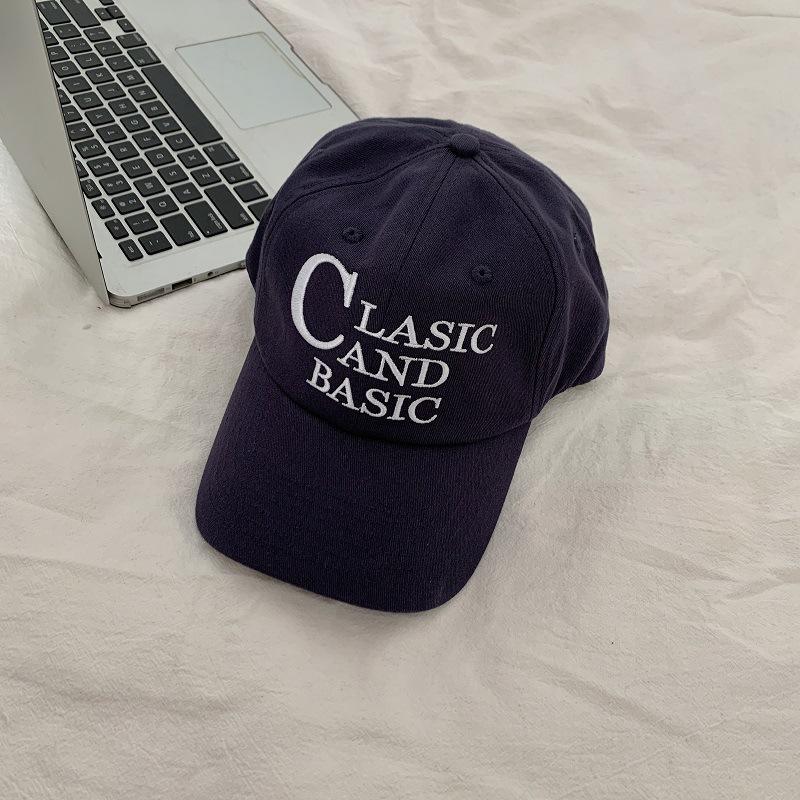 

Niche brown versatile casual baseball cap men s retro trendy summer hat women s cap Adjustable тёмно-синий