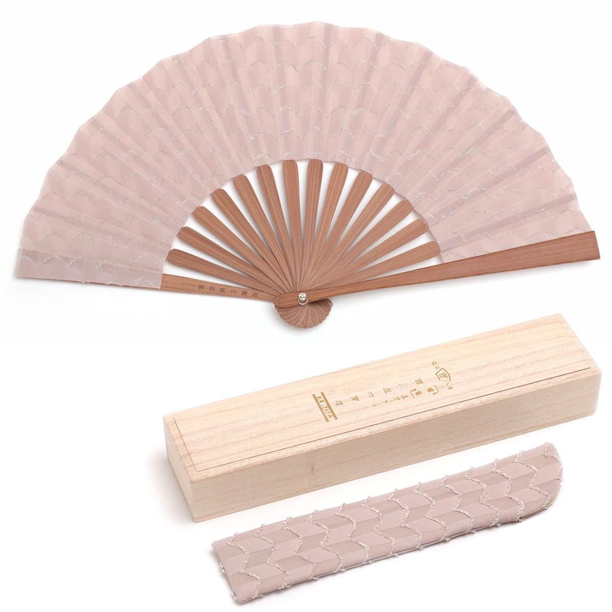 

Shoroku Yabane in Paulownia Wood with Fan Lace Day Formal [Nishikawa Shoten] Fan, Pink, Box, Pouch, Fabric, Women s, Mother s Gift, Present, Ladies розовый