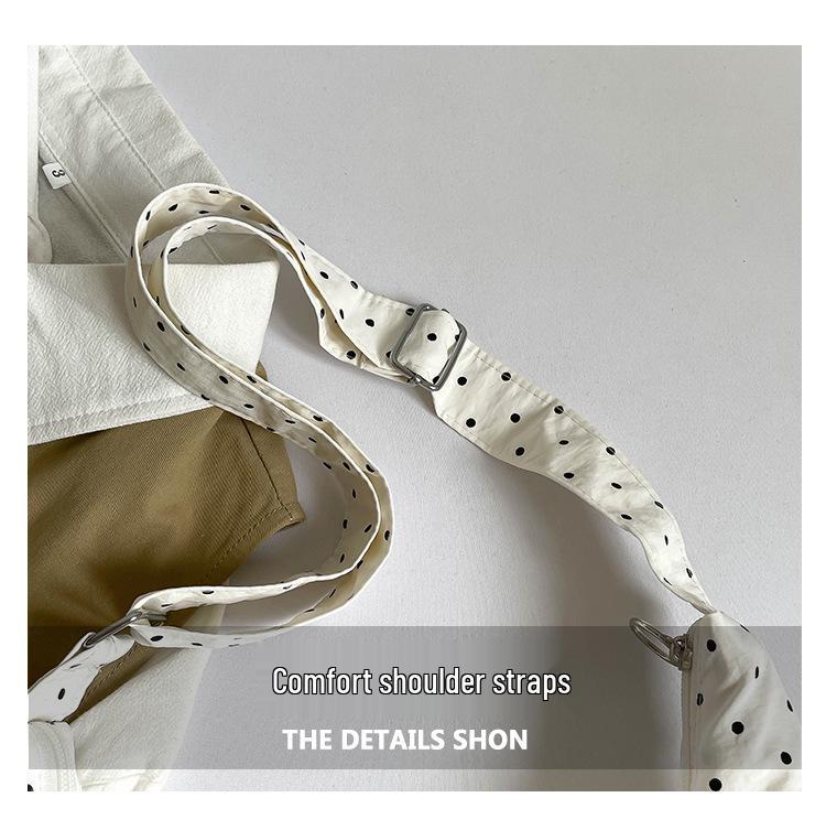 Borsa a Spalla da Donna in Tela a Pois di Grande Capacità - 2026 Elegante Borsa a Tracolla Casual per l'Uso Quotidiano