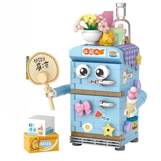 House Building Blocks Household Appliance Dessert Store Street View Snack Children's Toys Boys Girls Gifts Compatible With