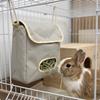 Hängende Heufuttertasche Strukturierter Stoff Futterspender für Kleintiere, Meerschweinchen, Kaninchen