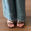 Fashion Leopard Women Slippers Mid Heels Summer Shoes 2024 Designer Beach Dress Flip Flops Walking New Casual Pumps Cozy Femme Slides