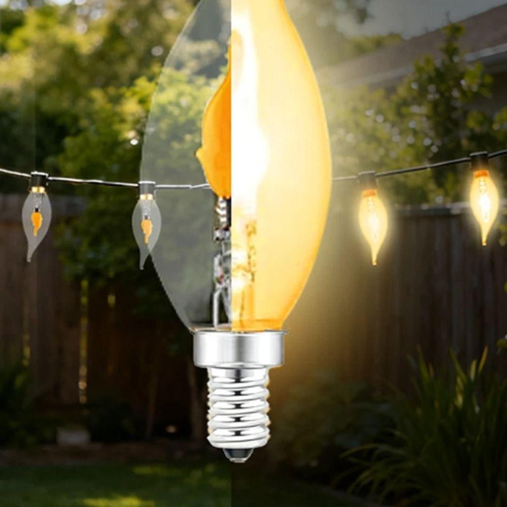 E12/E14/E27 LED Flame Light Bulb Glass Flicker Fire Effect Light Candle Flame LED Bulb  Restaurant