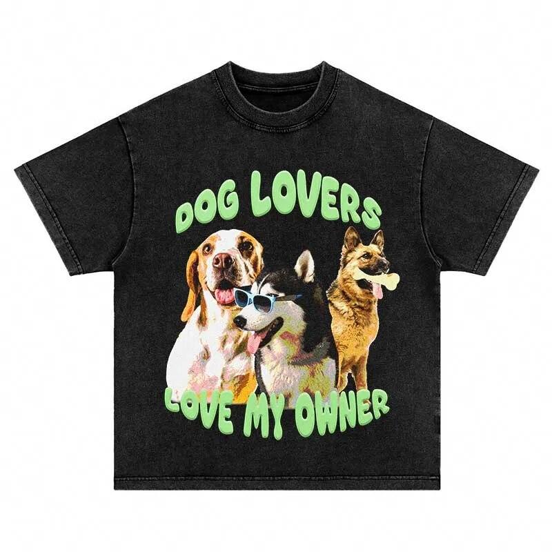 

Streetwear Oversized Men Animal Print Graphic T Shirts Women Loose Clothes Fashion Vintage Washed Top Summer Cotton T Shirt