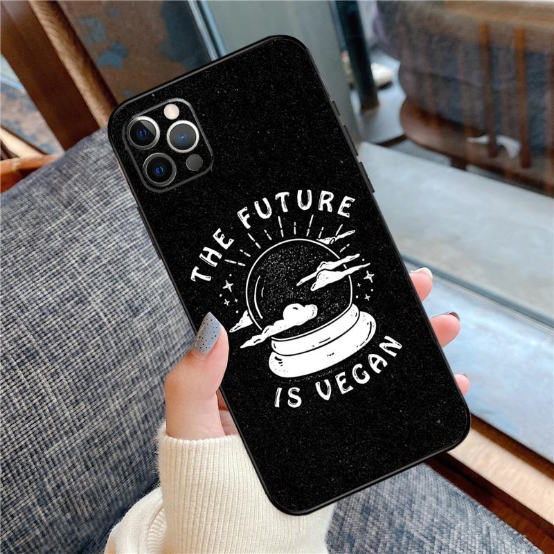 Go Vegan Handyhülle Für iPhone 16 15 13 12 11 14 Pro Max 12 13 mini XR 15 16 Plus 16e Hülle Schale